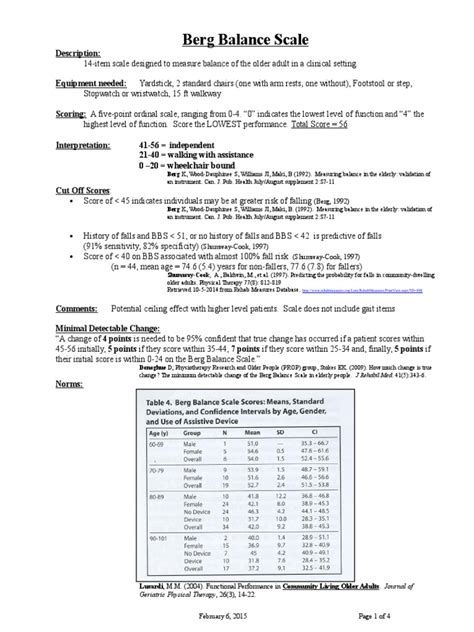 Berg Balance Scale Calculator.